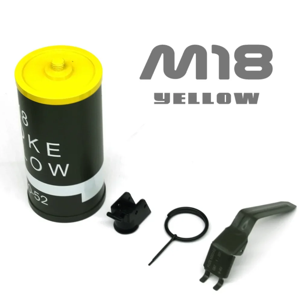 Modelo tanque M18 amarillo estático metálico con cilindro para humo