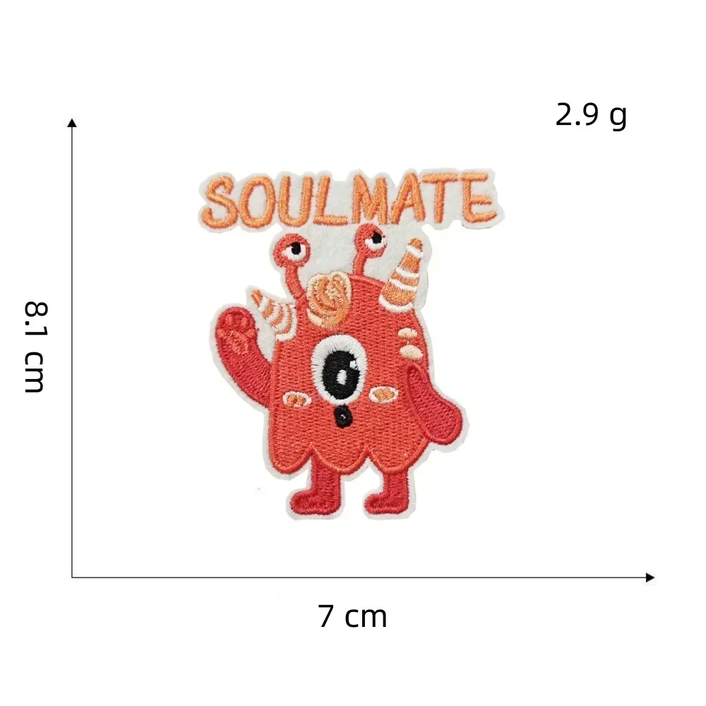Parche bordado monstruo tierno para ropa de pareja, coser o planchar