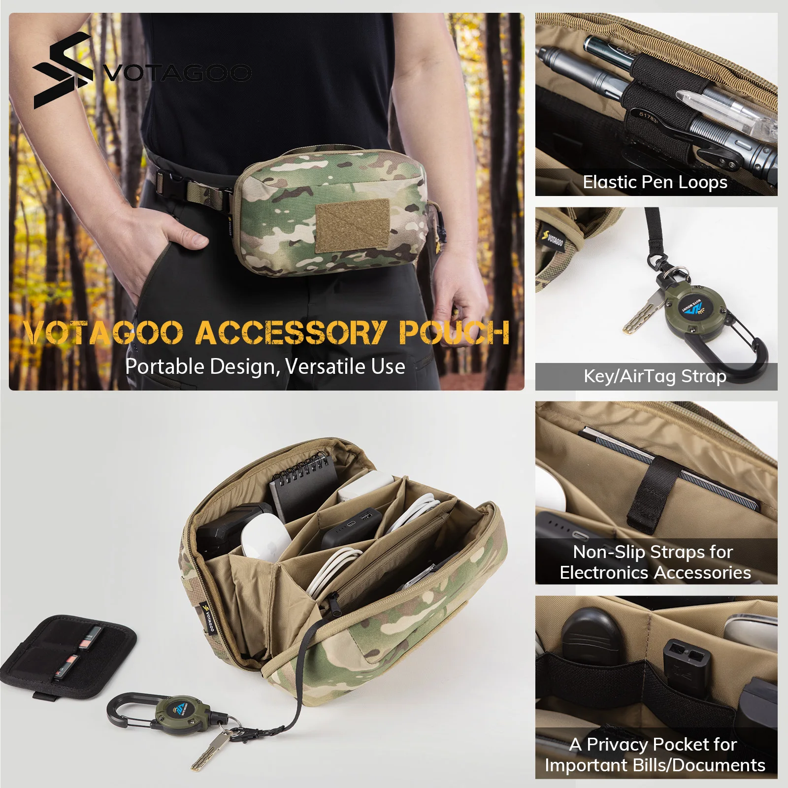 VOTAGOO bolsa organizadora táctica para accesorios y cables - imagen 5