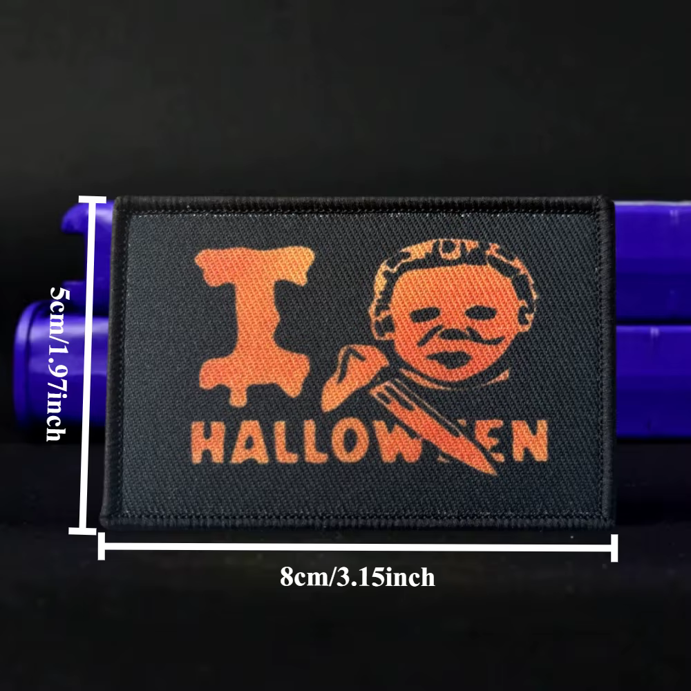 Detalle del estampado del parche de terror