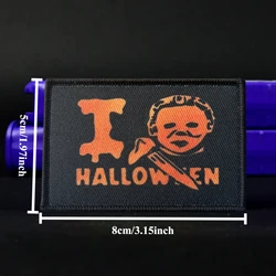 Parche táctico Halloween Michael Myers – Insignia de gancho y bucle
