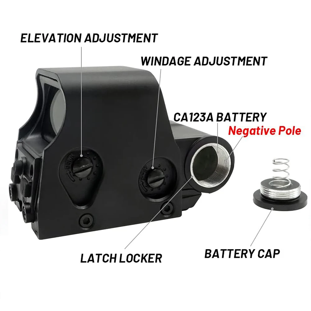Mira holográfica para caza punto rojo y verde con riel Picatinny - imagen 3