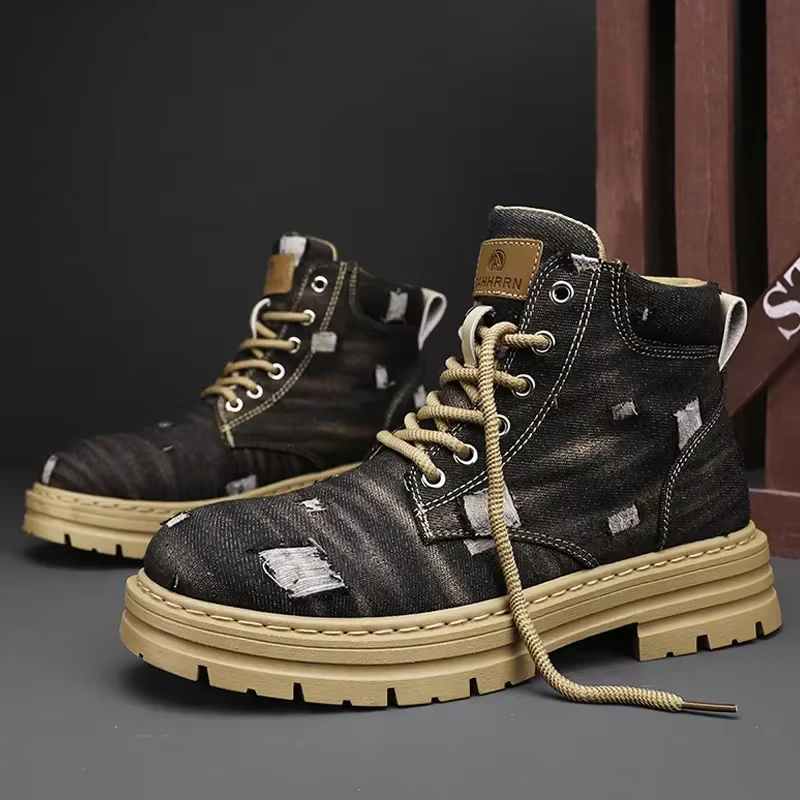 Botines de mezclilla estilo británico – Hombre trabajo casual - imagen 3