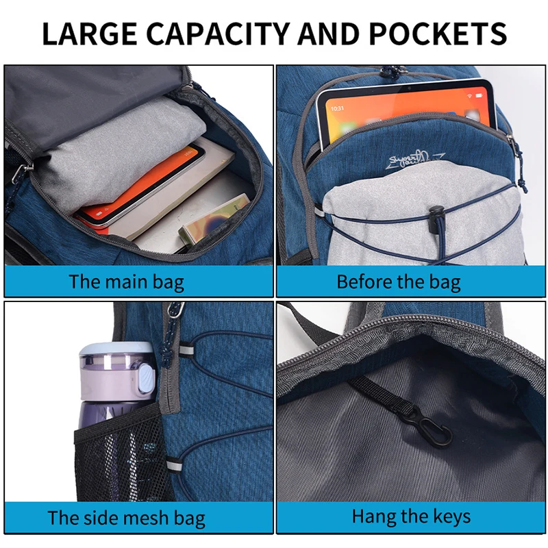 Mochila táctica ligera con múltiples bolsillos y tira reflectante - imagen 4