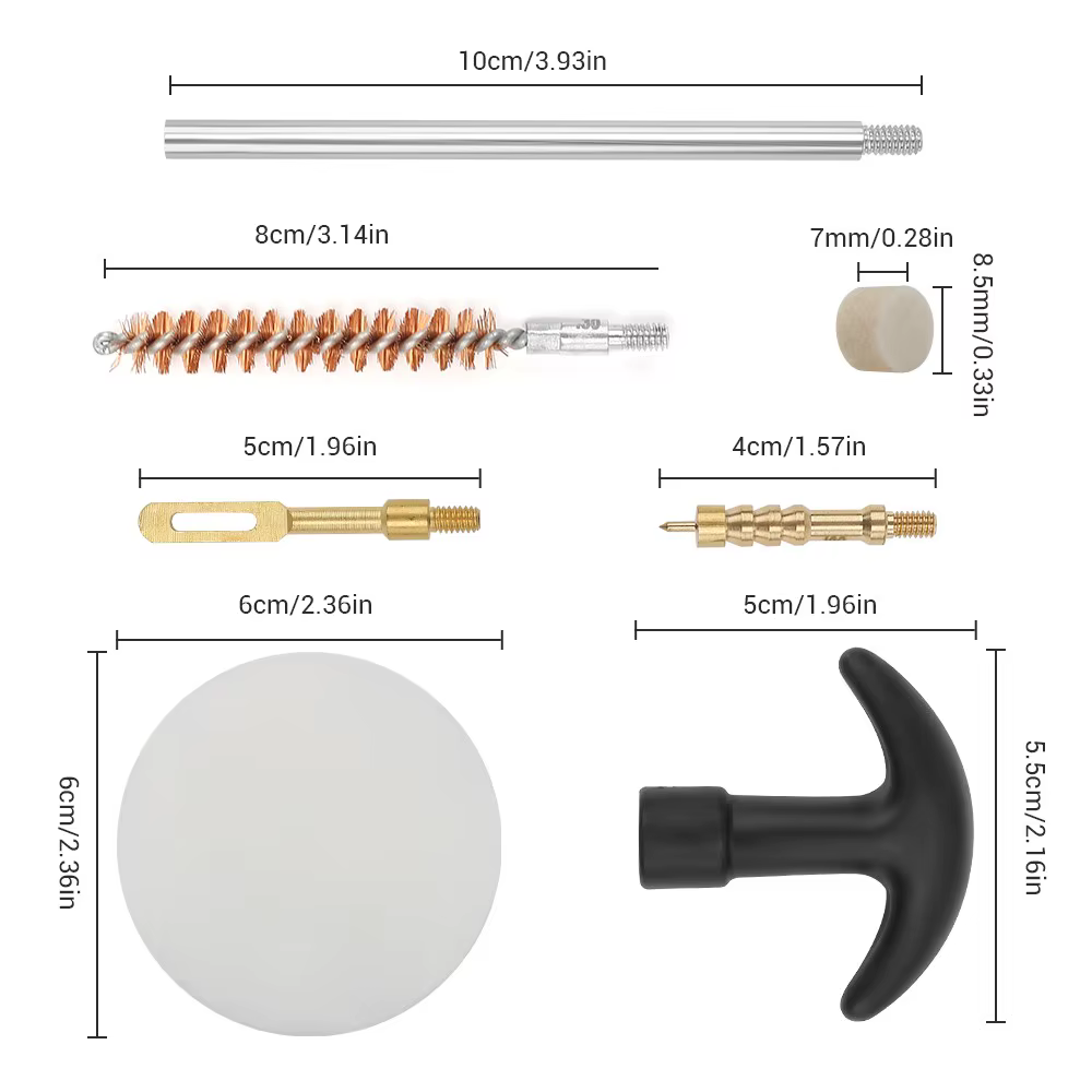 Kit limpieza armas tácticas – para Pistola y Rifle 9mm .22 .38 - imagen 4