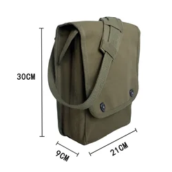 Bolsa táctica lona M1943 para mapas, mochila militar vintage retro