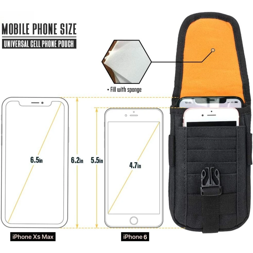 Funda táctica MOLLE para teléfono EDC con bloqueo de tarjetas - imagen 3