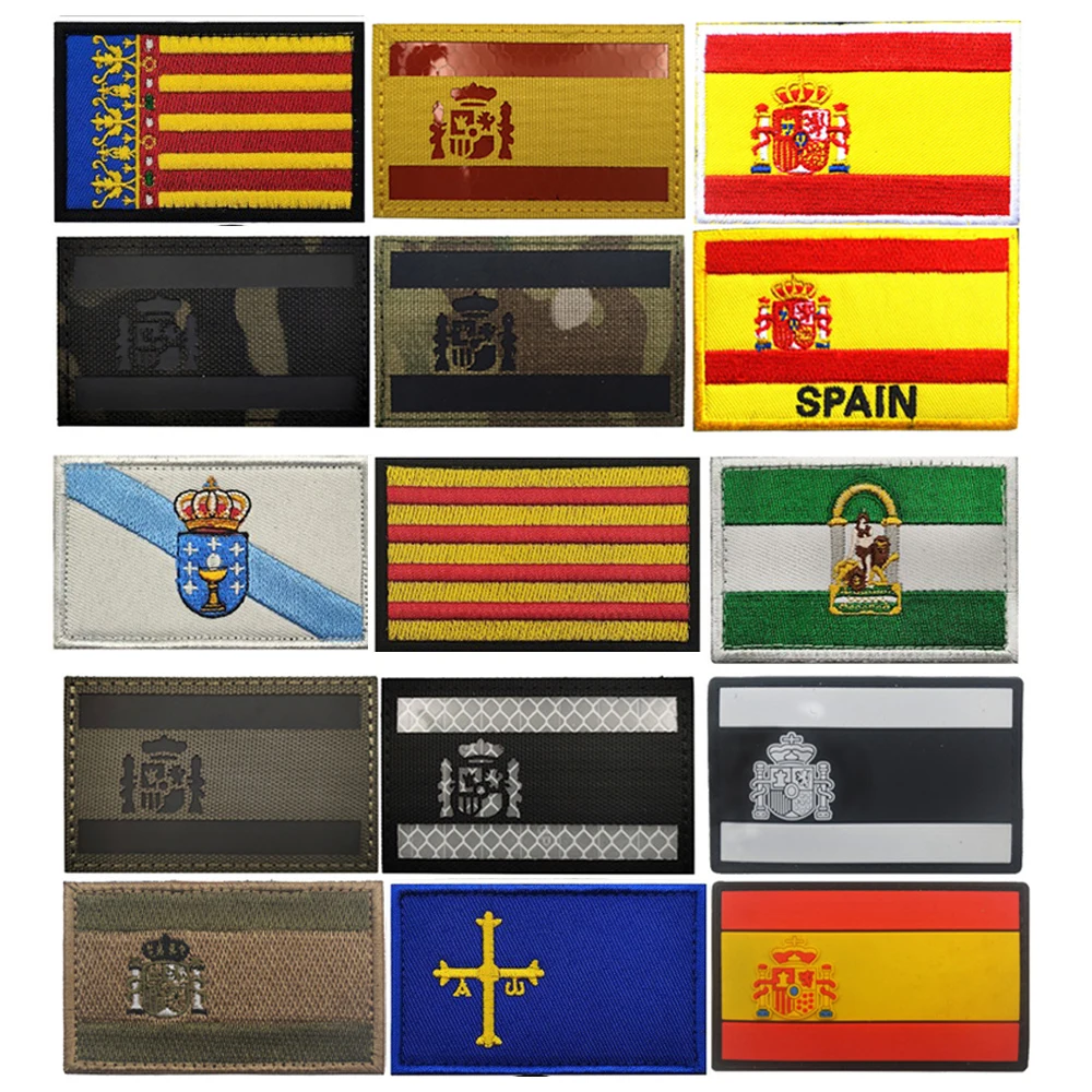 Parche bordado reflectante IR bandera España – PVC 3D táctico - imagen 4