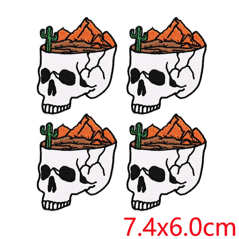 Parche termoadhesivo bordado calavera de playa con ola fresca - imagen 4