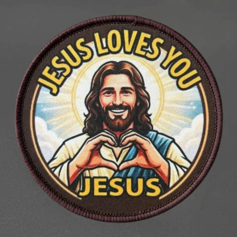 Parche táctico moral con gancho y bucle Jesús te ama para ropa - imagen 2