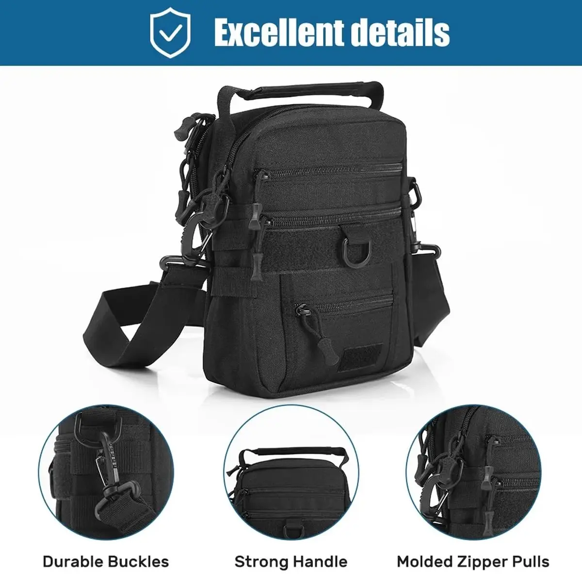 Bolso táctico bandolera compacto para pistola y caza - imagen 4