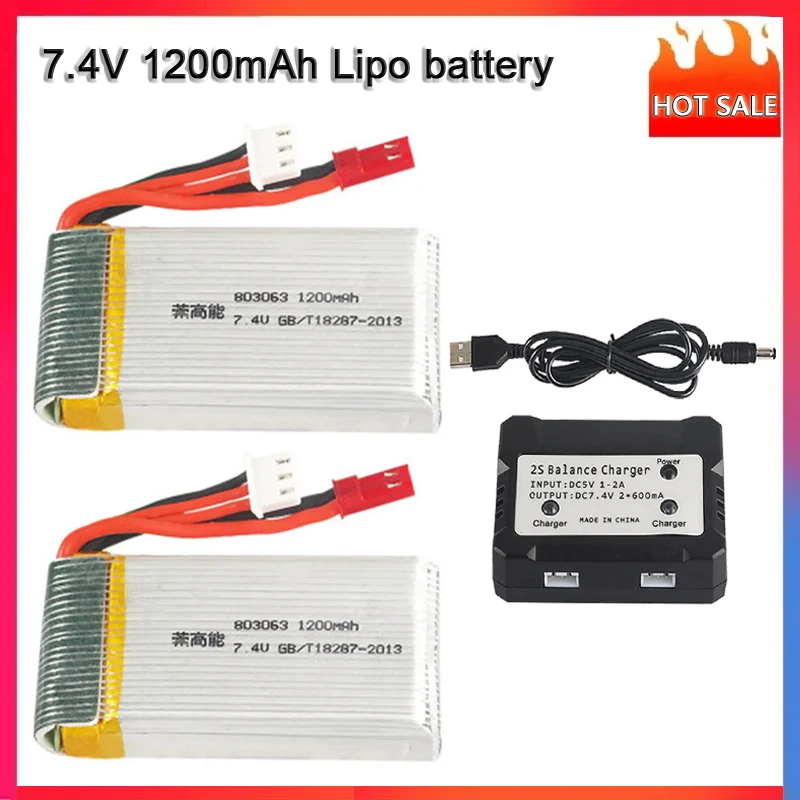 Batería Lipo 7.4V 1200mAh 2S para dron RC