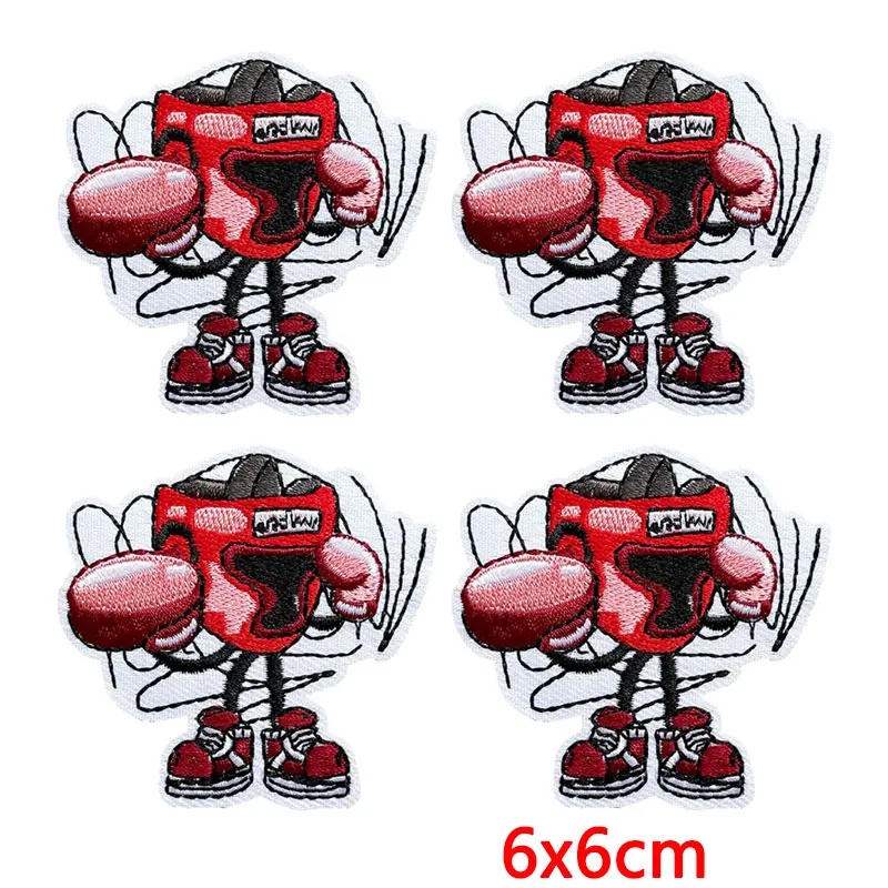 Parches termoadhesivos bordados de boxeo con letras y eslogan