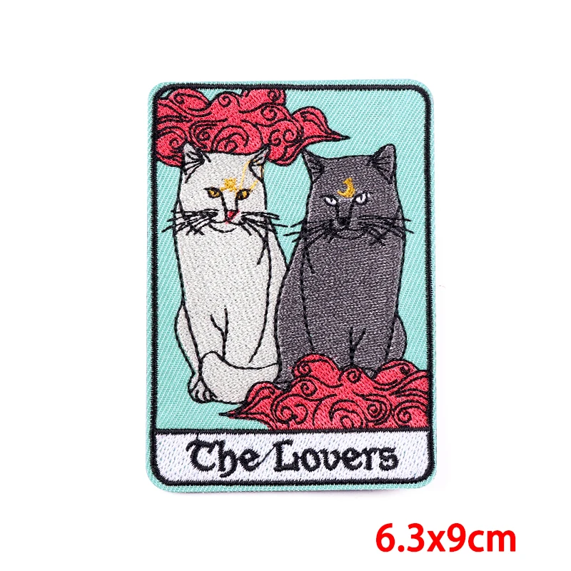 Parches bordados termoadhesivos tarot punk, animales y calaveras - imagen 4