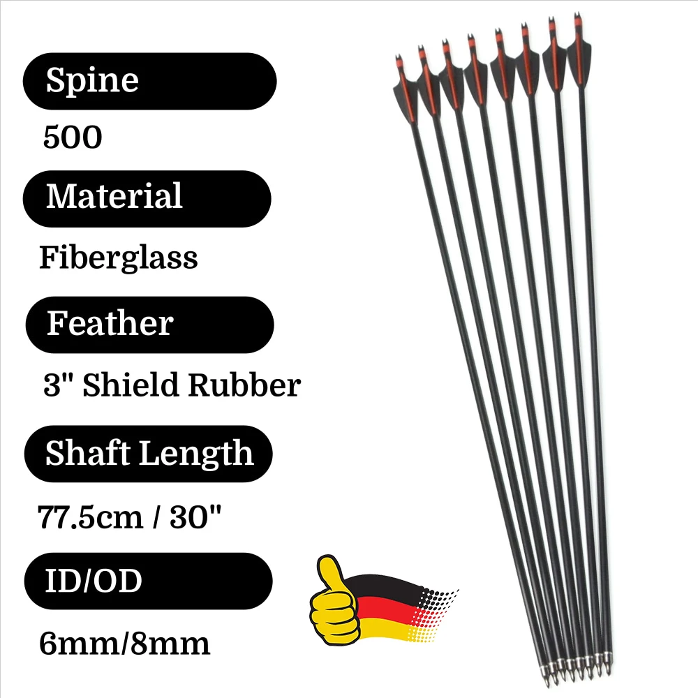 Eje de flecha carbono mixto, plumas Shield goma – caza - imagen 4