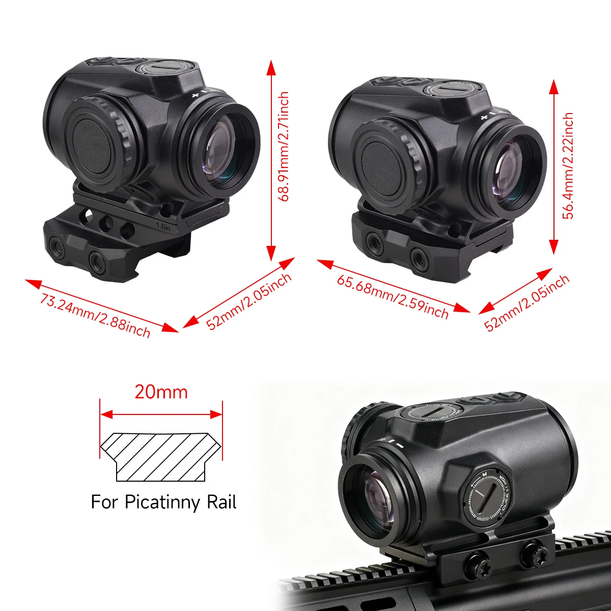Caza 1x20 Prism BRC/6 MOA – Visor prismático rojo/verde - imagen 5