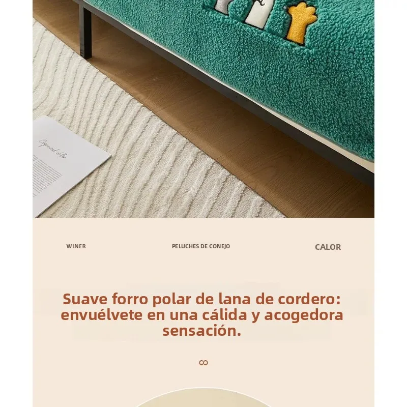 Funda de sofá universal lana de cordero antideslizante tipo toalla - imagen 4