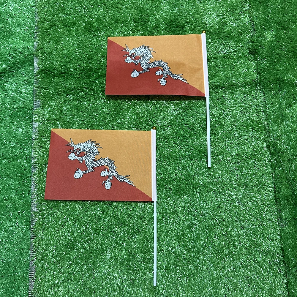Bandera de mano Bután 14x21cm – Deportivo y decoración - imagen 4