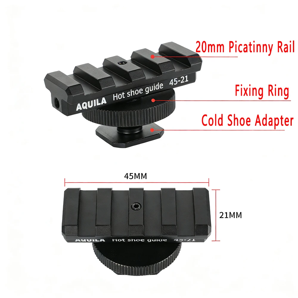 Adaptador Zapata Caliente a Riel Picatinny para Punto Rojo y DSLR - imagen 2