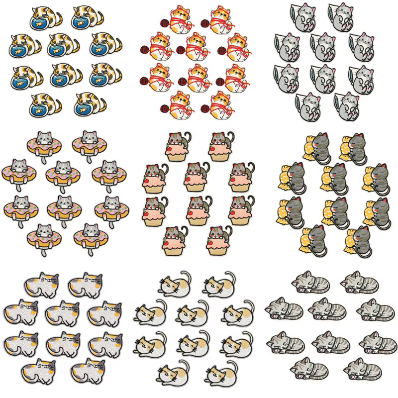 Parche bordado de gato diseños variados