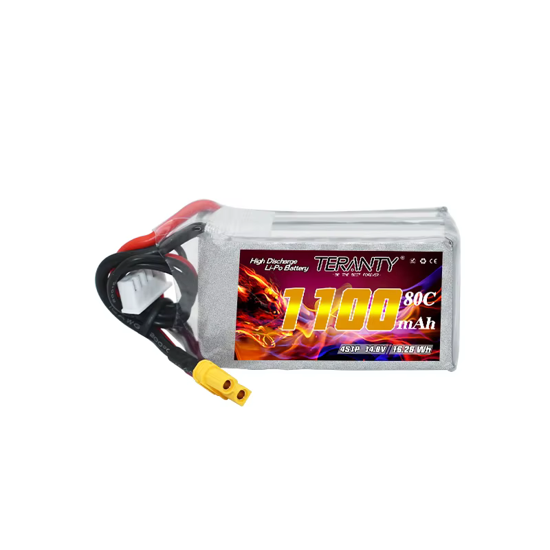Batería LiPo TERANTY vista lateral con conectores