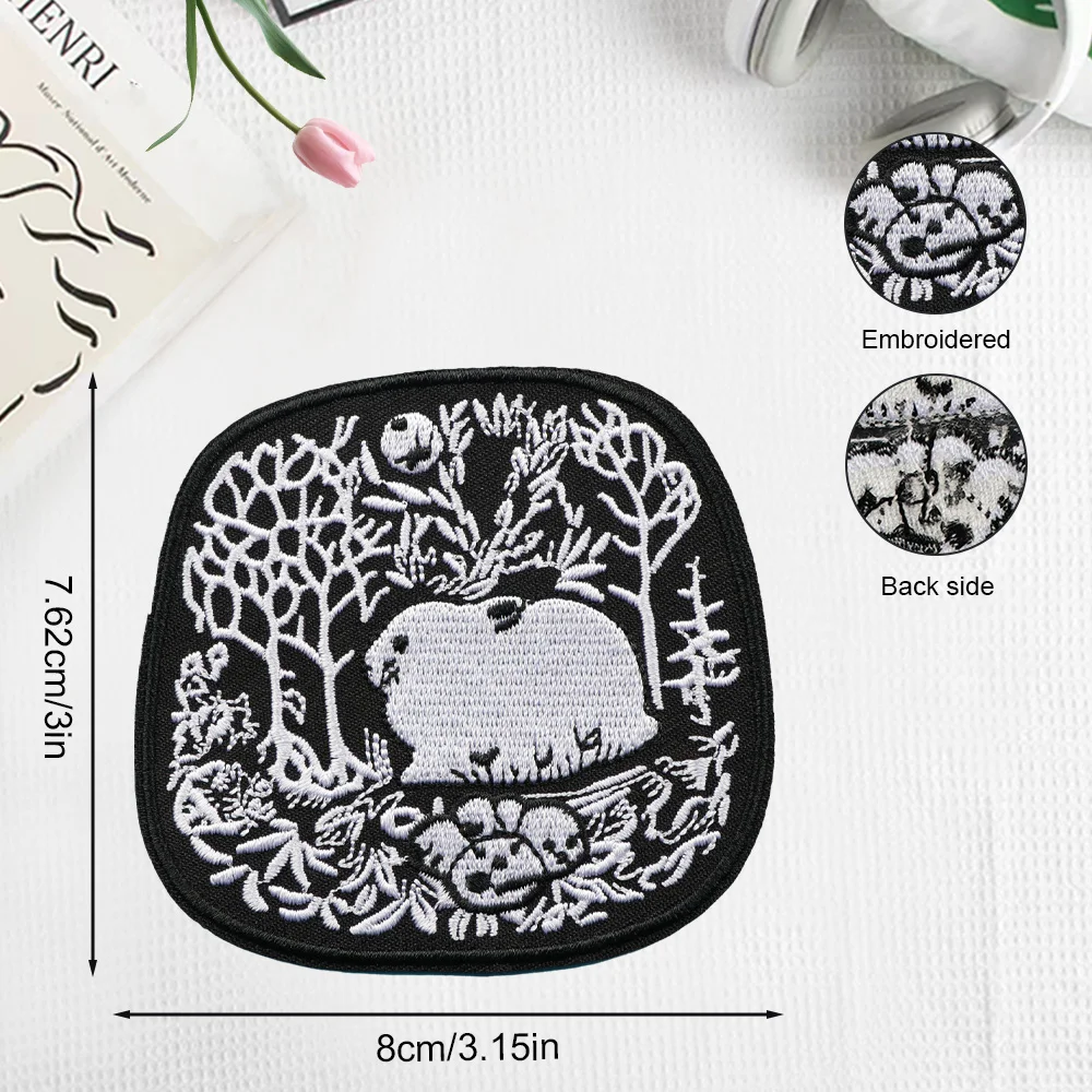 Parche bordado Moonlight Bunny gótico oscuro termoadhesivo