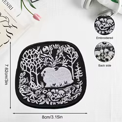 Parche bordado Moonlight Bunny gótico oscuro termoadhesivo