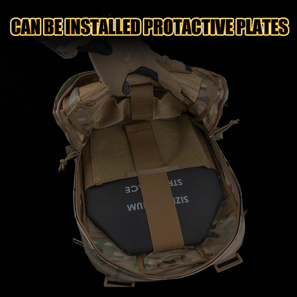 R Mochila táctica de asalto con placas protectoras MOLLE - imagen 3