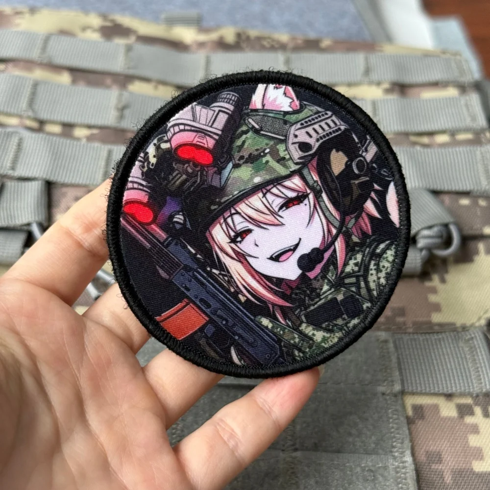 Parche táctico Airsoft Morale Anime Chica Gato con Velcro - imagen 4