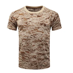 Camiseta táctica secado rápido camuflaje estival cuello redondo