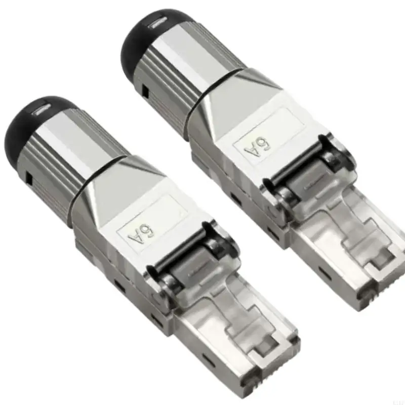 Conector RJ45 blindado metálico para cable Ethernet CAT6/7/8 - imagen 2