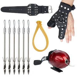 Kit tirachinas caza con carrete, puntas, protector y flechas