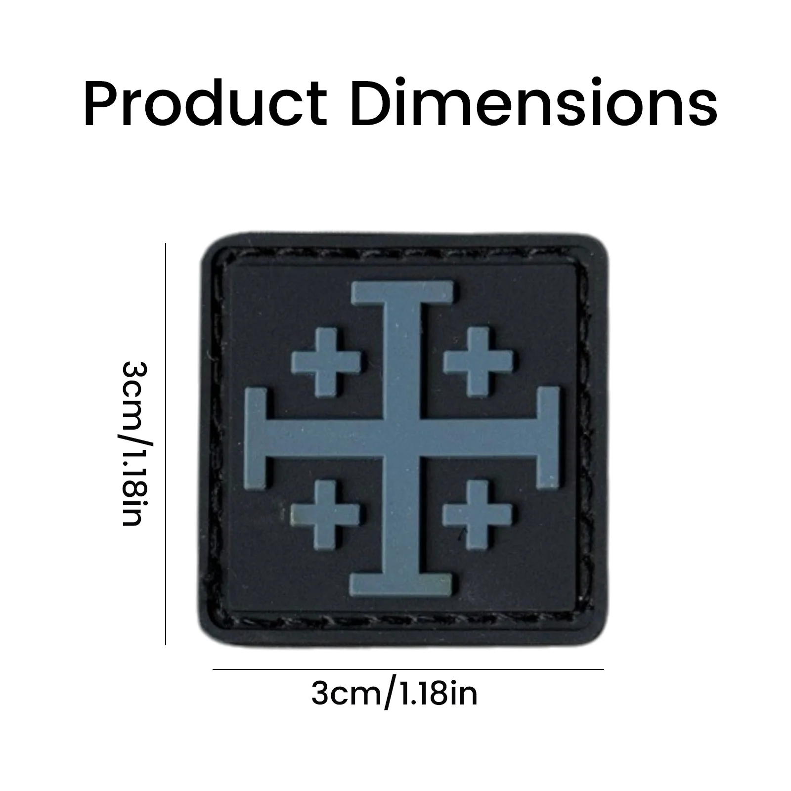 Parche PVC Cruz de Jerusalén con Velcro – Insignia táctica