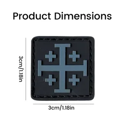 Parche PVC Cruz de Jerusalén con Velcro – Insignia táctica