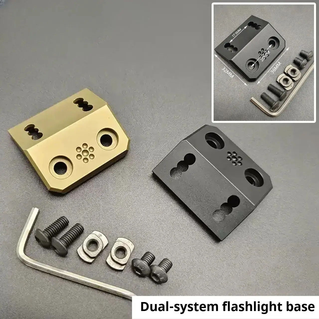 Soporte para linterna táctica lateral metálico con riel Picatinny - imagen 4