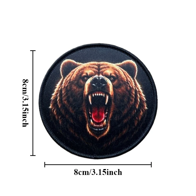 Parche táctico moral grizzly rugiente militar con gancho y bucle - imagen 5