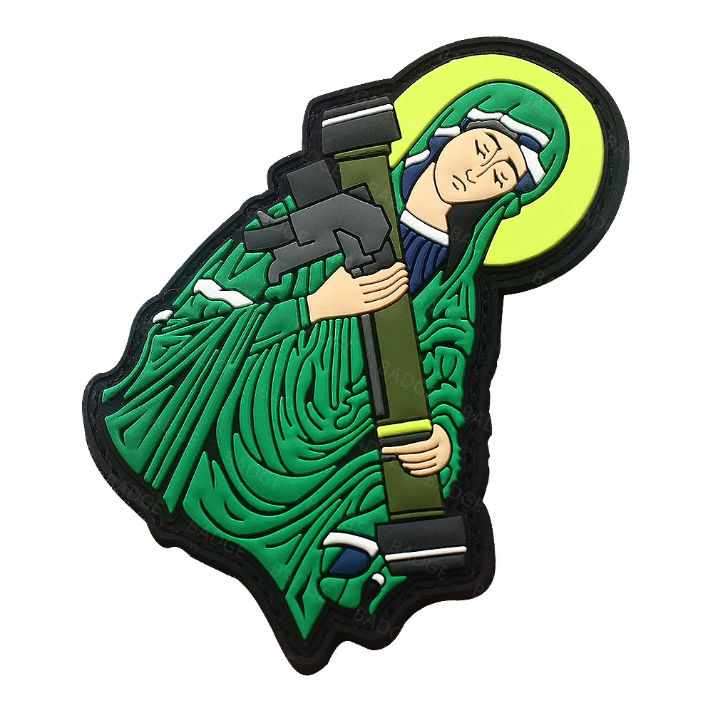 Parche bordado Virgen María – Insignia religiosa para equipamiento - imagen 4