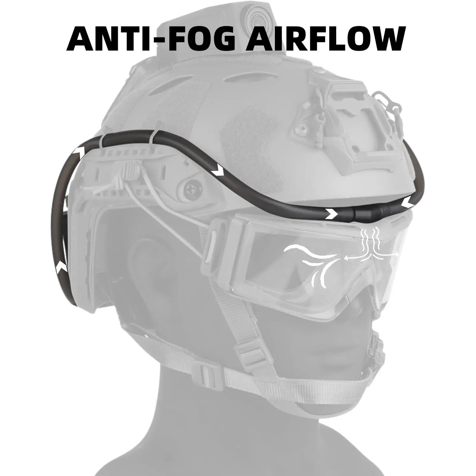 Antivaho para gafas airsoft y casco táctico con sello de goma - imagen 2
