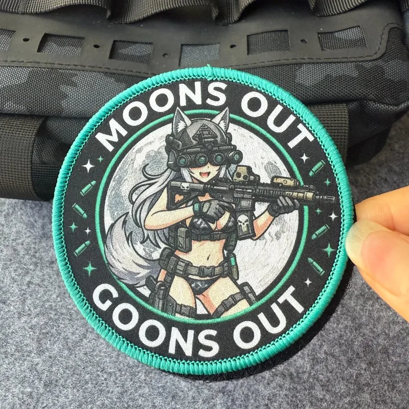 Parche táctico orejas de gato anime soldado con rifle gancho y bucle - imagen 4