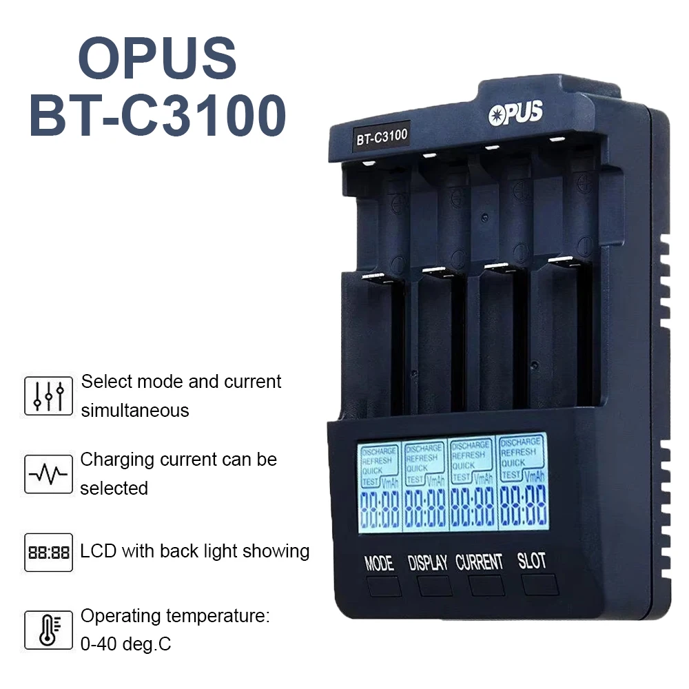 Vista del cargador OPUS C3100 LCD