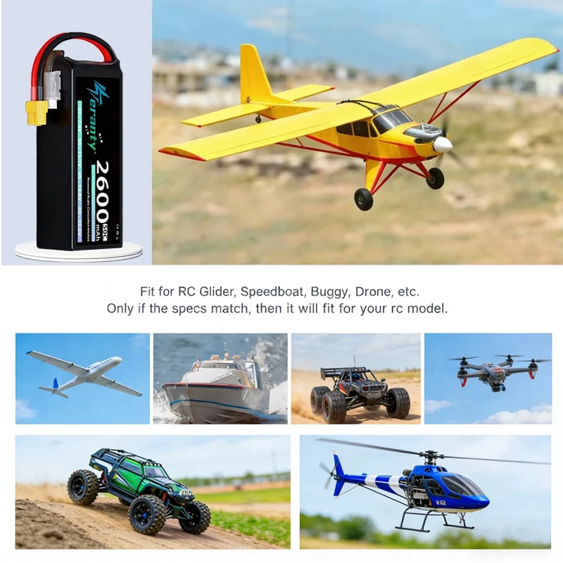 Teranty batería LiPo 4S 2600mAh 50C/100C con XT60 para RC