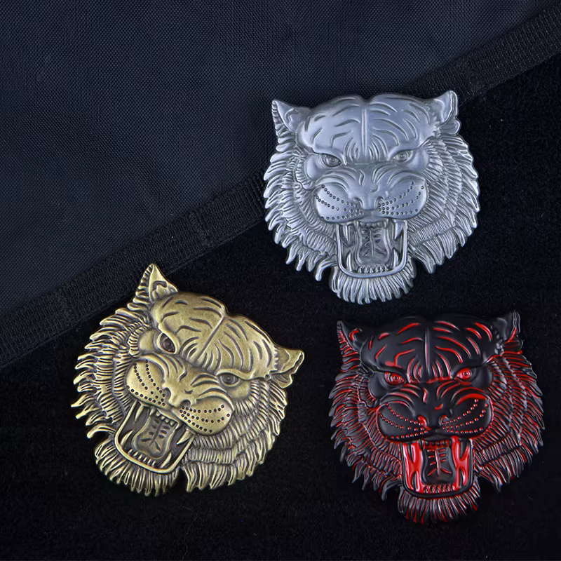 Parche táctico 3D metálico cabeza de tigre para chaleco - imagen 4
