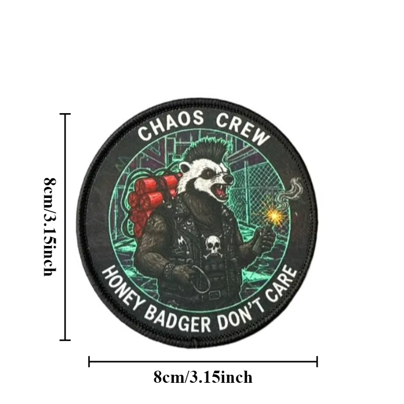 Parche táctico Raccoon bordado insignia moral con velcro gancho-bucle