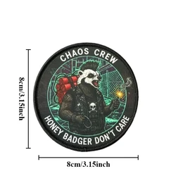Parche táctico Raccoon bordado insignia moral con velcro gancho-bucle