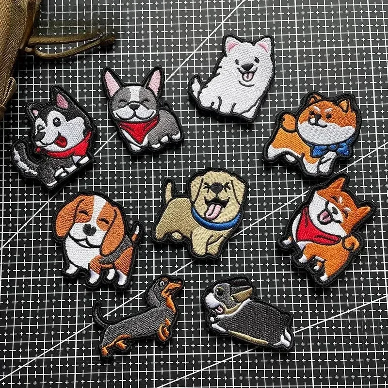 Parche morale bordado con gancho y bucle Corgi y perro salchicha - imagen 4