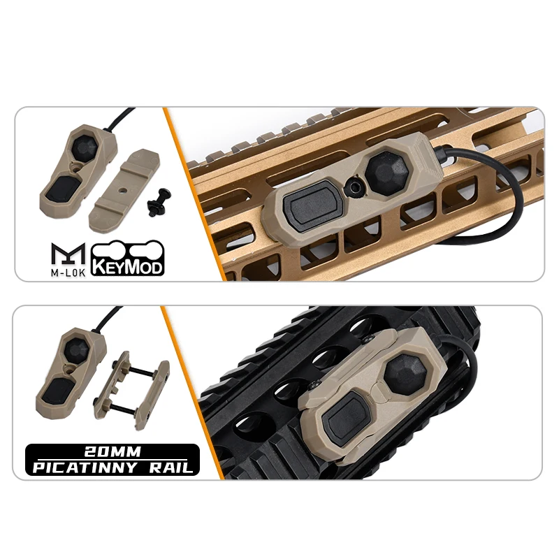 Linterna táctica WADSN AXON con interruptor de presión M-LOK/Keymod - imagen 4