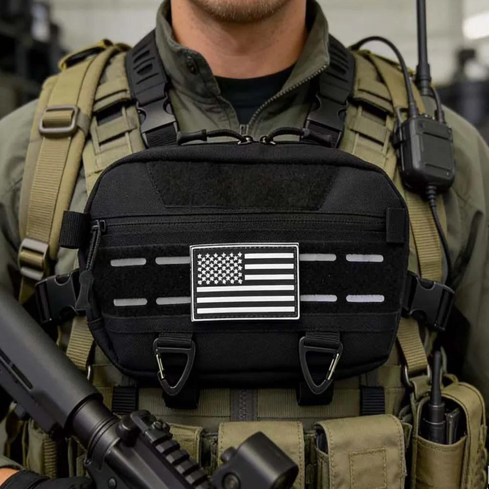 Bolso táctico de pecho camuflaje para ciclismo en aire libre hombre