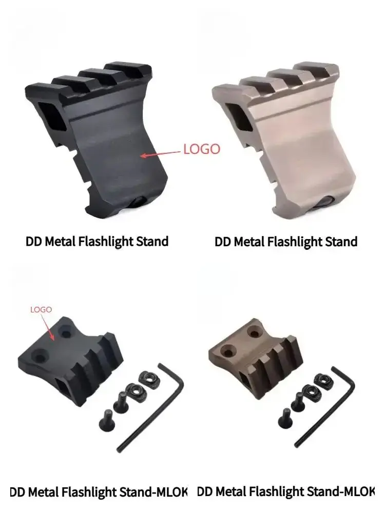 Soporte para linterna táctica lateral metálico con riel Picatinny - imagen 2