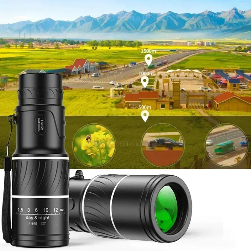 Telescopio monocular HD para exteriores en baja luz, portátil