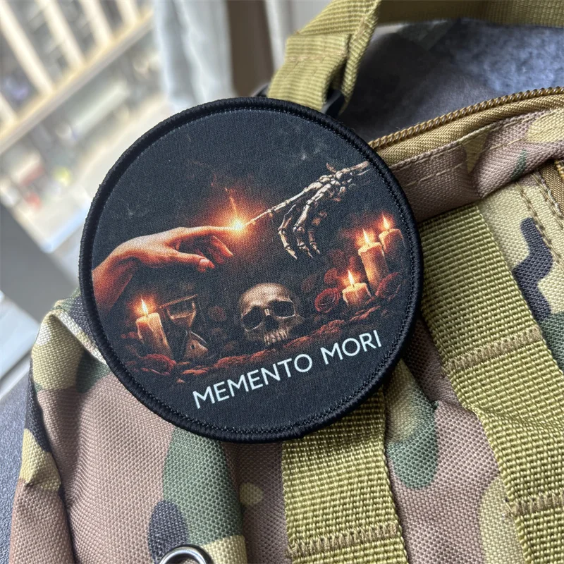 Parche táctico velcro MEMENTO MORI calavera militar para uniforme - imagen 2